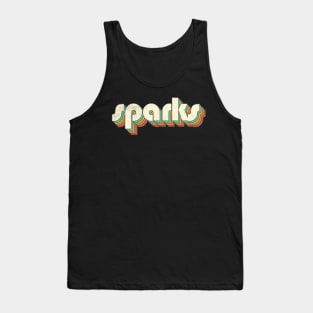 Vintage Sparks Rainbow Letters Distressed Style Tank Top